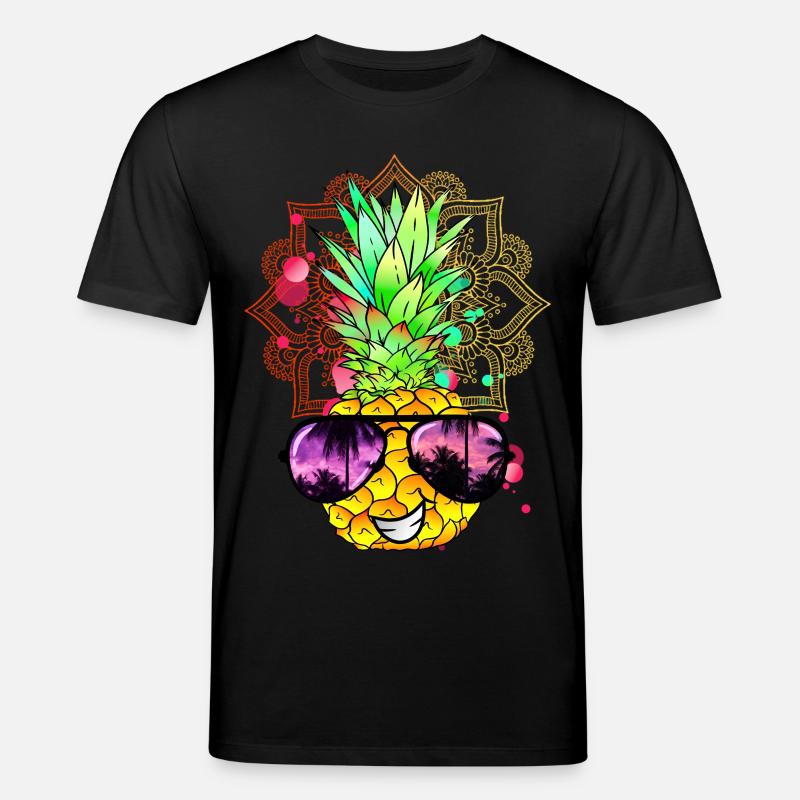 Pineapple Mandala - Stanley/Stella CREATOR Unisex Organic T-Shirt - black