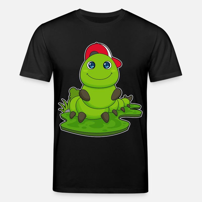 Raupe mit Cap - Stanley/Stella Unisex Bio-T-Shirt CREATOR - Schwarz