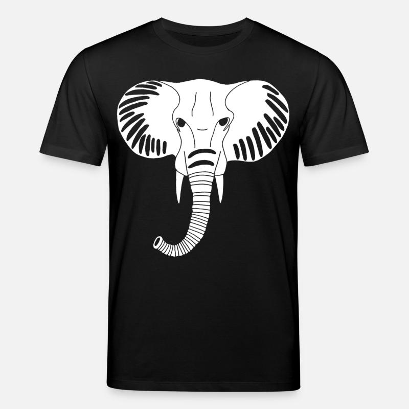 Weißer Elefantenkopf - Stanley/Stella Unisex Bio-T-Shirt CREATOR - Schwarz