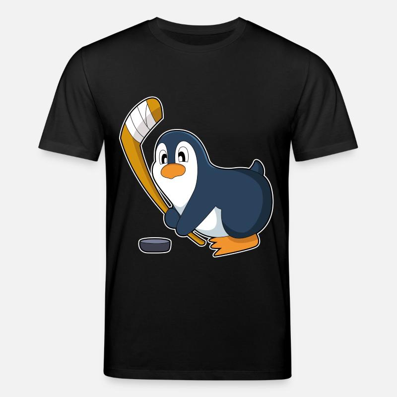 Pinguin Eishockey Eishockeyschläger - Stanley/Stella Unisex Bio-T-Shirt CREATOR  - Schwarz