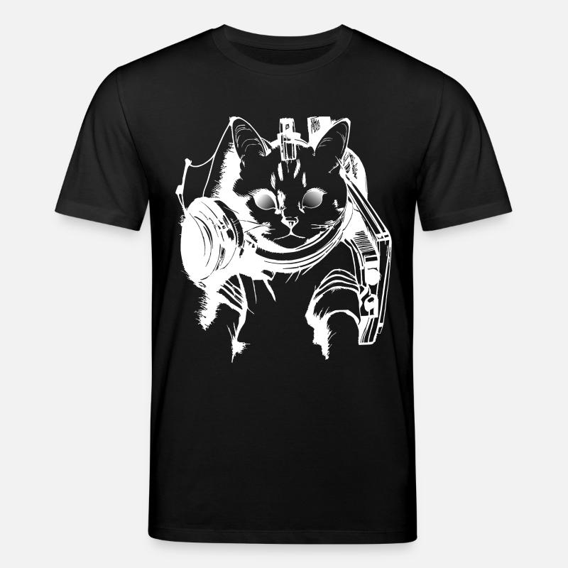 DJ Chat en blanc - T-shirt bio CREATOR Stanley/Stella Unisexe - noir
