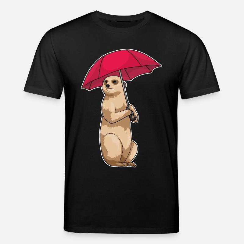 Erdmännchen Regen Regenschirm - Stanley/Stella Unisex Bio-T-Shirt CREATOR  - Schwarz