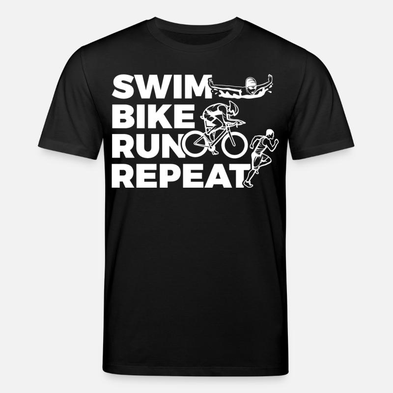 Swim Bike Run Repeat - T-shirt bio CREATOR Stanley/Stella Unisexe - noir