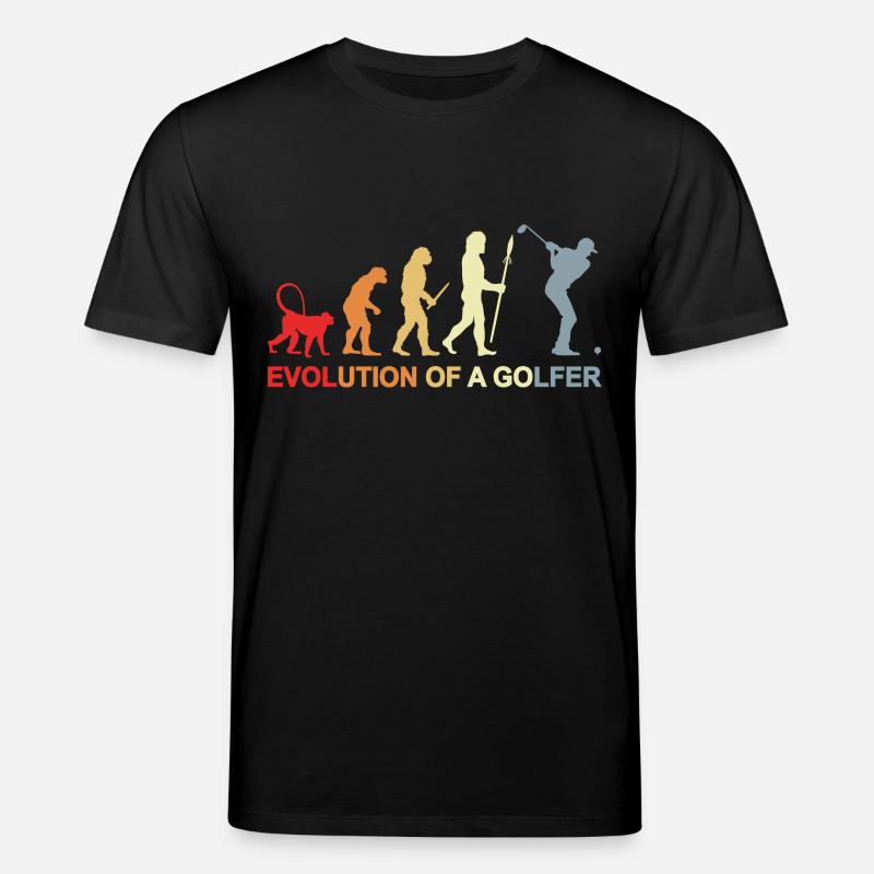 Golfer Evolution - Stanley/Stella Unisex Bio-T-Shirt CREATOR  - Schwarz