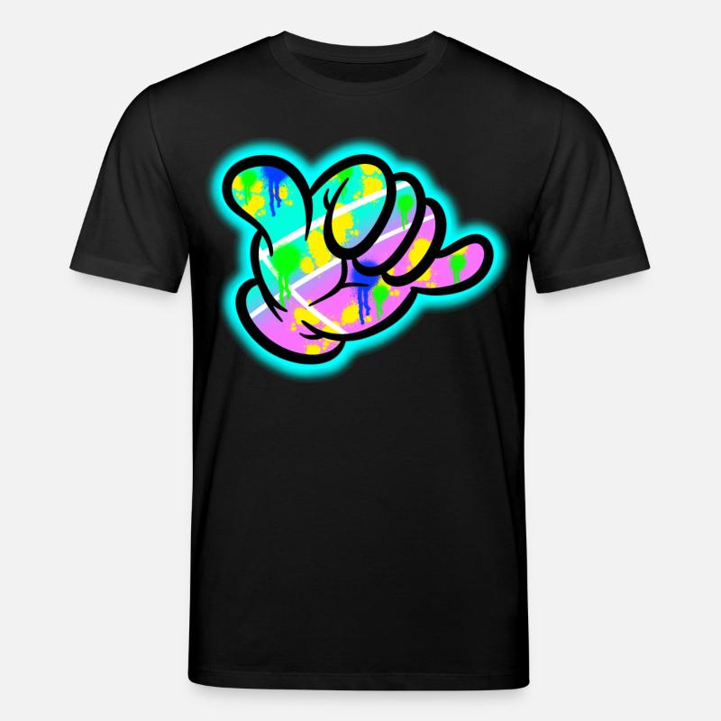 Shaka Graffiti Farbexplosion - Stanley/Stella Unisex Bio-T-Shirt CREATOR  - Schwarz