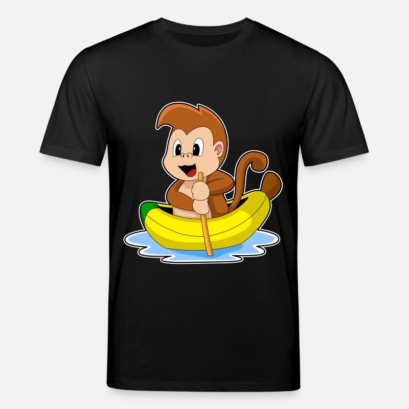Affe Banane Boot - Stanley/Stella Unisex Bio-T-Shirt CREATOR  - Schwarz
