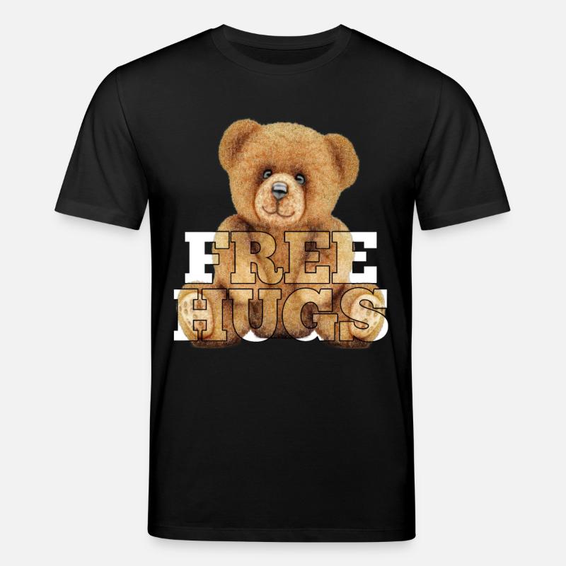 Teddy Free Hugs Cadeau - T-shirt bio CREATOR Stanley/Stella Unisexe - noir