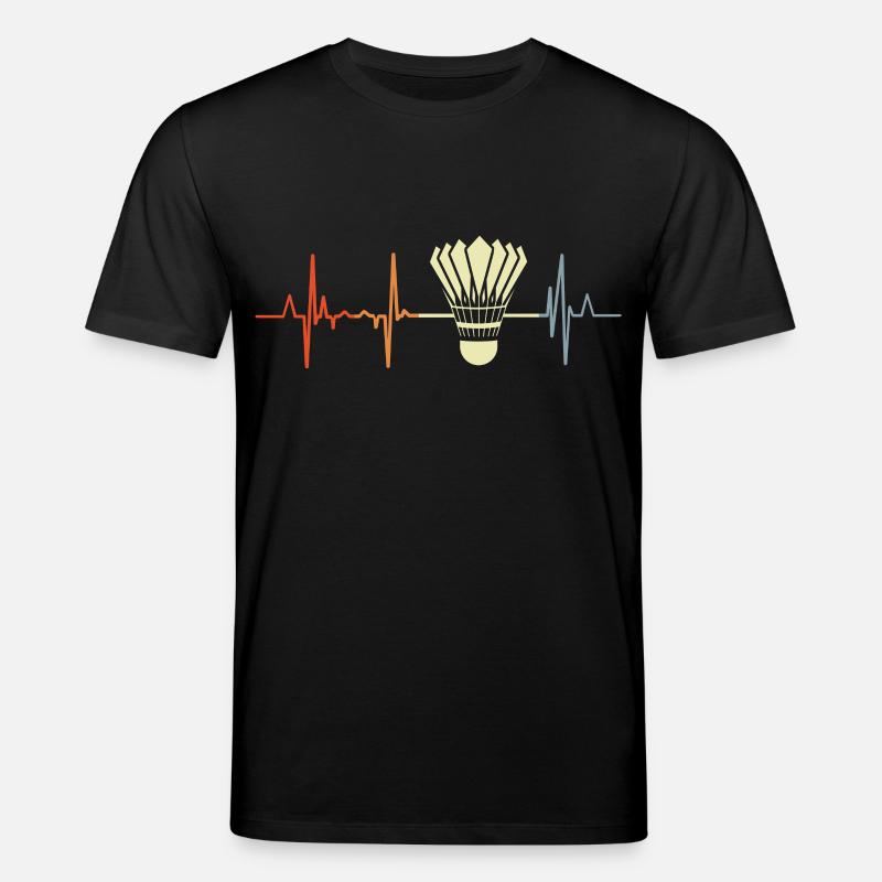 Battement de cœur de badminton - T-shirt bio CREATOR Stanley/Stella Unisexe - noir