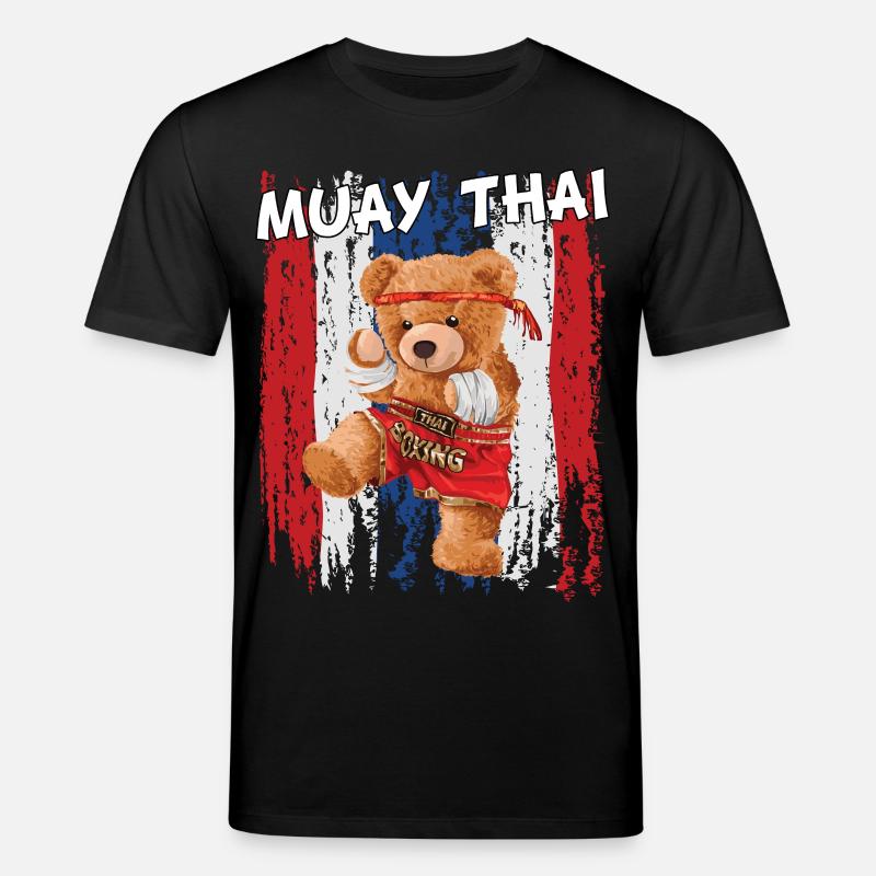 Teddybär Muay Thai Kämpfer - Stanley/Stella Unisex Bio-T-Shirt CREATOR  - Schwarz