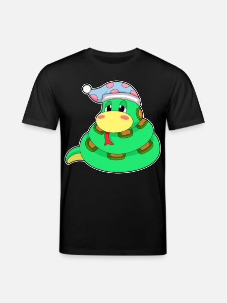 Snake Sleeping Nightcap - Stanley/Stella CREATOR Unisex Organic T-Shirt - black