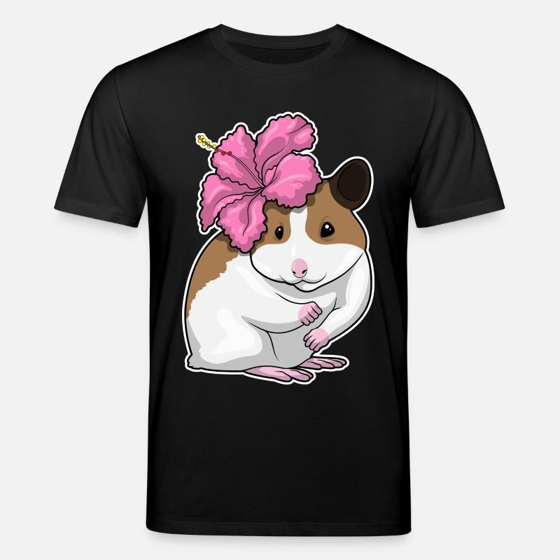 Hamster Hibiskus Blumen - Stanley/Stella Unisex Bio-T-Shirt CREATOR  - Schwarz