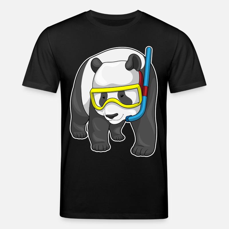 Panda Diver Snorkel - T-shirt bio CREATOR Stanley/Stella Unisexe - noir
