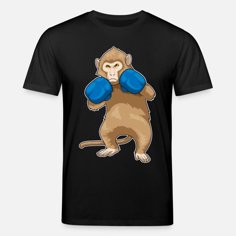 Affe Boxer Boxhandschuhe Sport - Stanley/Stella Unisex Bio-T-Shirt CREATOR  - Schwarz