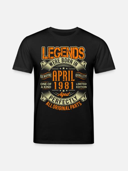 1981 April Birthday Legend - Stanley/Stella CREATOR Unisex Organic T-Shirt - black