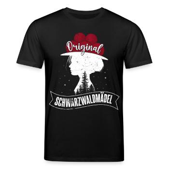 Original Schwarzwaldmädel Schwarzwald Bollenhut - Stanley/Stella Unisex Bio-T-Shirt CREATOR  - Schwarz - Vorne - Alina (178cm) & Michal (187cm)