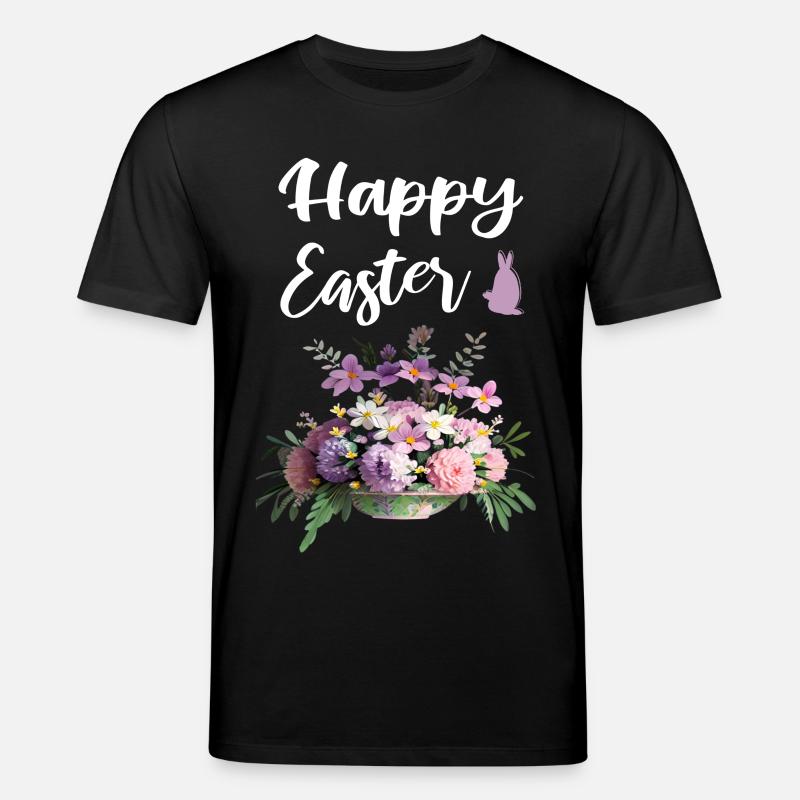 Joyeuses Pâques Florales - T-shirt bio CREATOR Stanley/Stella Unisexe - noir