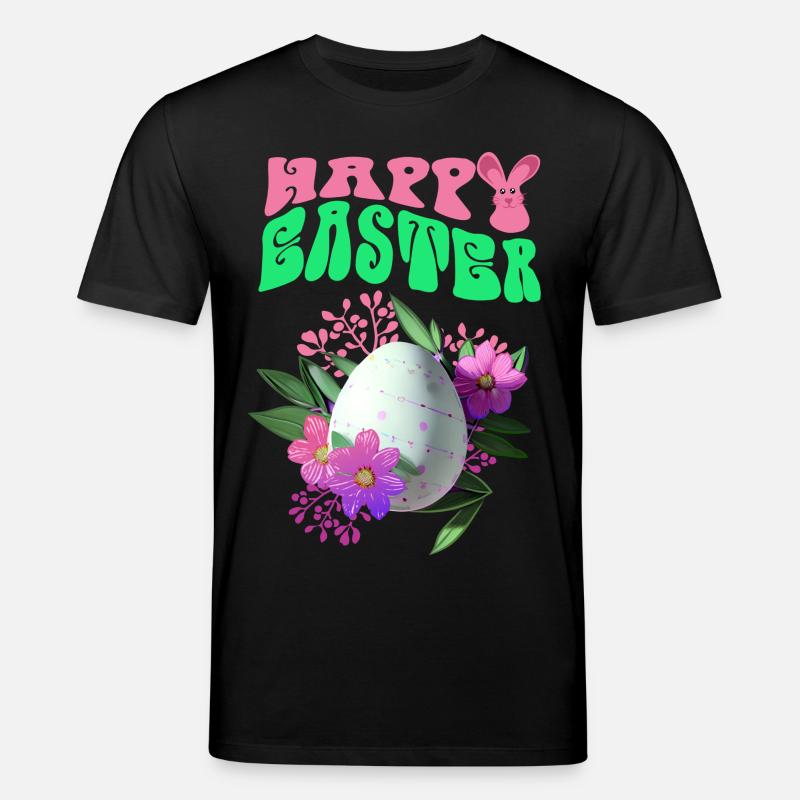 Frohe Ostern Osterei Blumenkunst - Stanley/Stella Unisex Bio-T-Shirt CREATOR - Schwarz