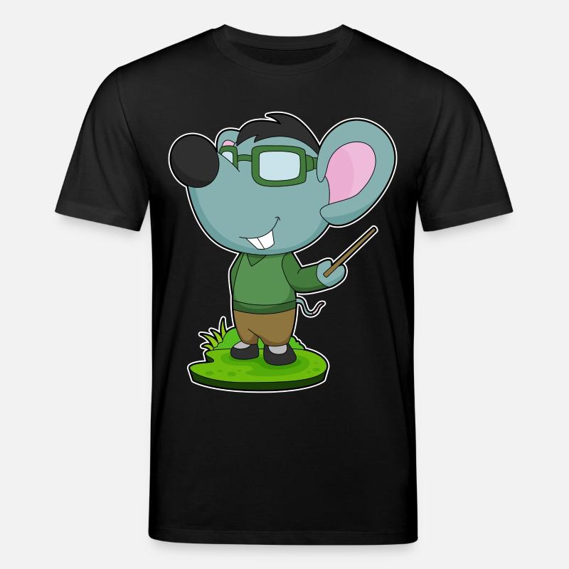 Mouse Teacher Pointer School - Stanley/Stella CREATOR Unisex Organic T-Shirt - black