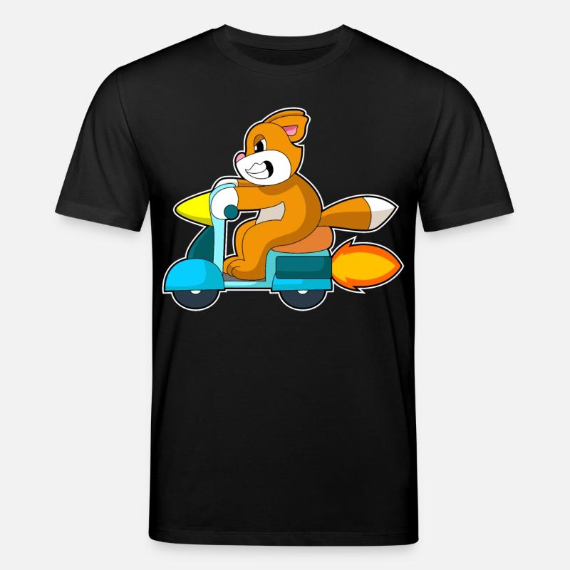 Katze Motorroller - Stanley/Stella Unisex Bio-T-Shirt CREATOR  - Schwarz