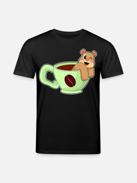 Bear cup of coffee - Stanley/Stella CREATOR Unisex Organic T-Shirt - black