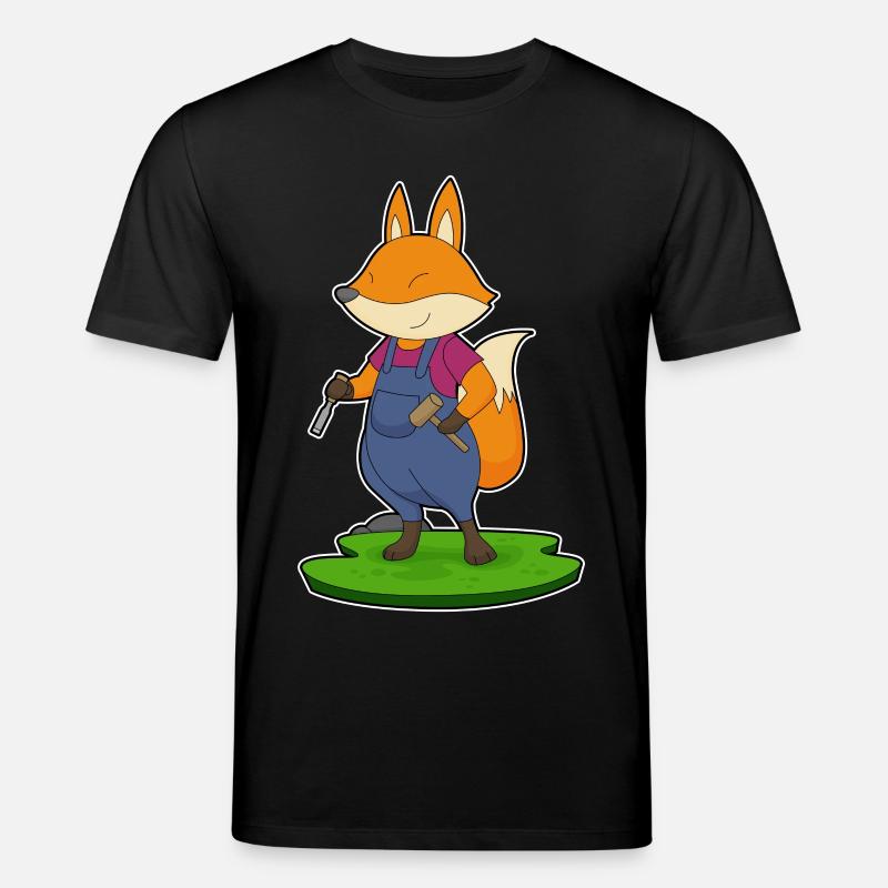 Fuchs Handwerker Hammer Meißel - Stanley/Stella Unisex Bio-T-Shirt CREATOR  - Schwarz