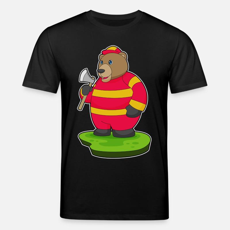 Hache de pompier ours - T-shirt bio CREATOR Stanley/Stella Unisexe - noir