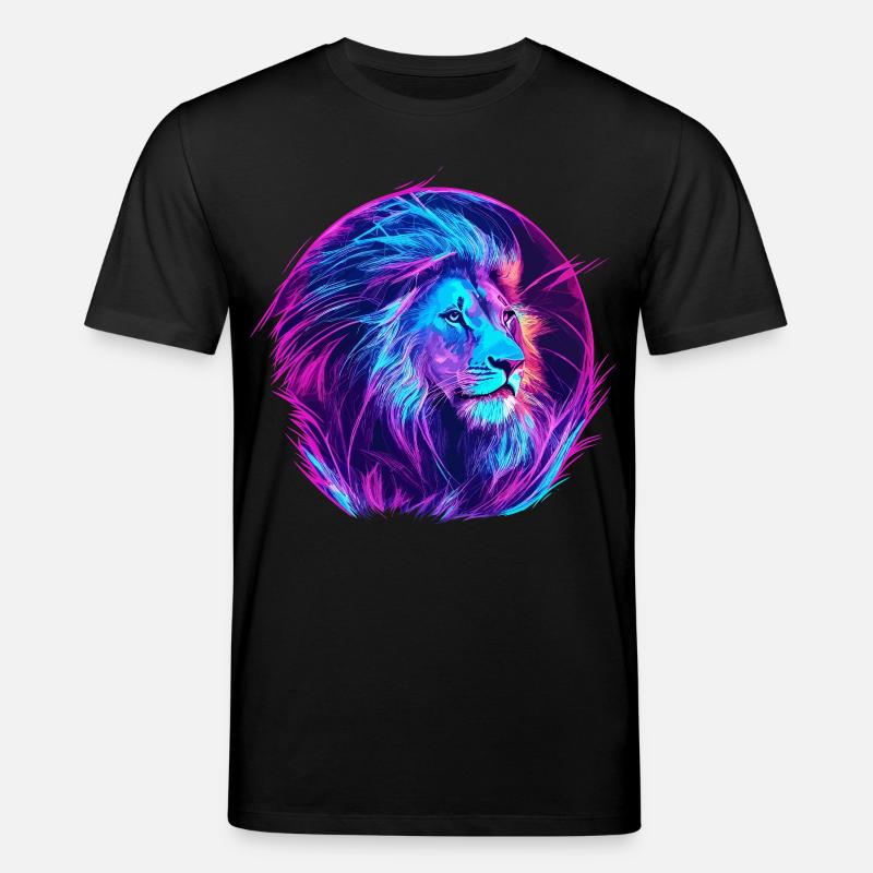 Lion Vaporwave EDM - T-shirt bio CREATOR Stanley/Stella Unisexe - noir