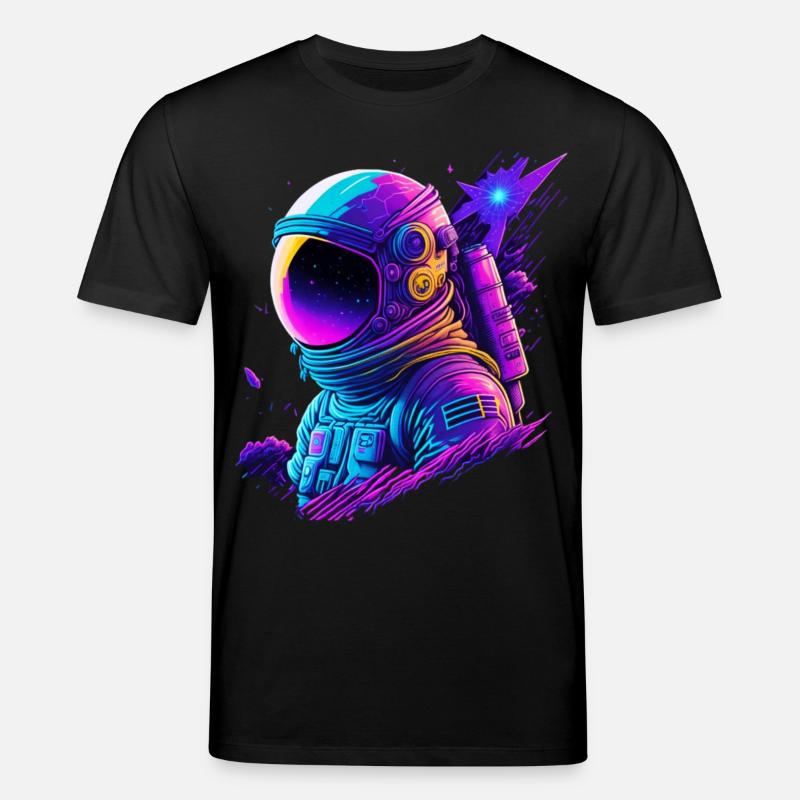 Synthwave Astronaute Space Explorer - T-shirt bio CREATOR Stanley/Stella Unisexe - noir