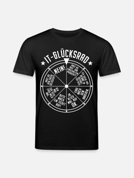 IT Support Glücksrad Service Desk IT Helpdesk Nerd - Stanley/Stella Unisex Bio-T-Shirt CREATOR  - Schwarz