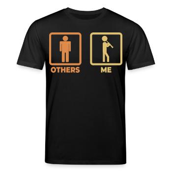 Drôle de clarinettiste - T-shirt bio CREATOR Stanley/Stella Unisexe - noir - Devant - Alina (178cm) & Michal (187cm)