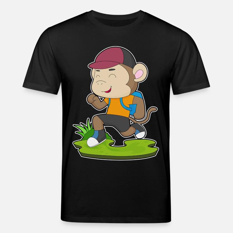Affe Wanderer Rucksack - Stanley/Stella Unisex Bio-T-Shirt CREATOR  - Schwarz
