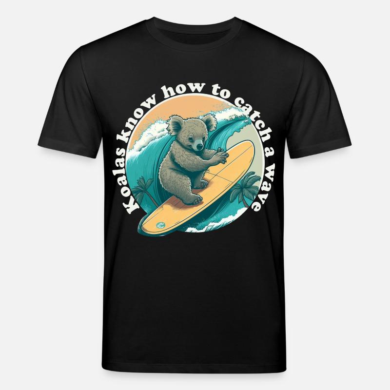 Catch a wave Koalabaer - Stanley/Stella Unisex Bio-T-Shirt CREATOR  - Schwarz