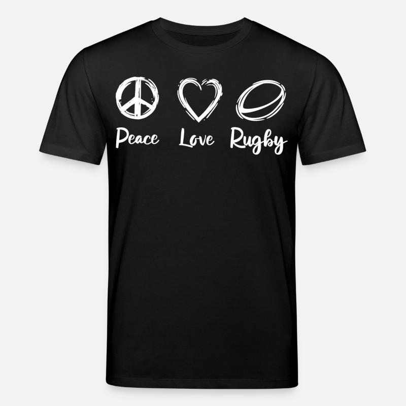 Frieden Liebe Rugby - Stanley/Stella Unisex Bio-T-Shirt CREATOR  - Schwarz