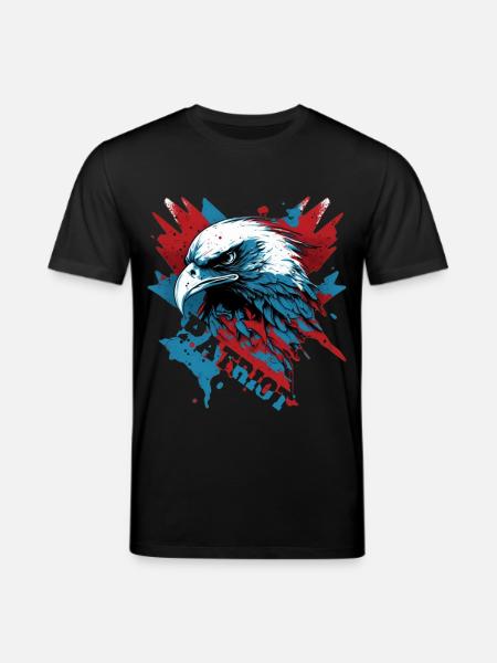 Patriotic eagle with lettering - Stanley/Stella CREATOR Unisex Organic T-Shirt - black