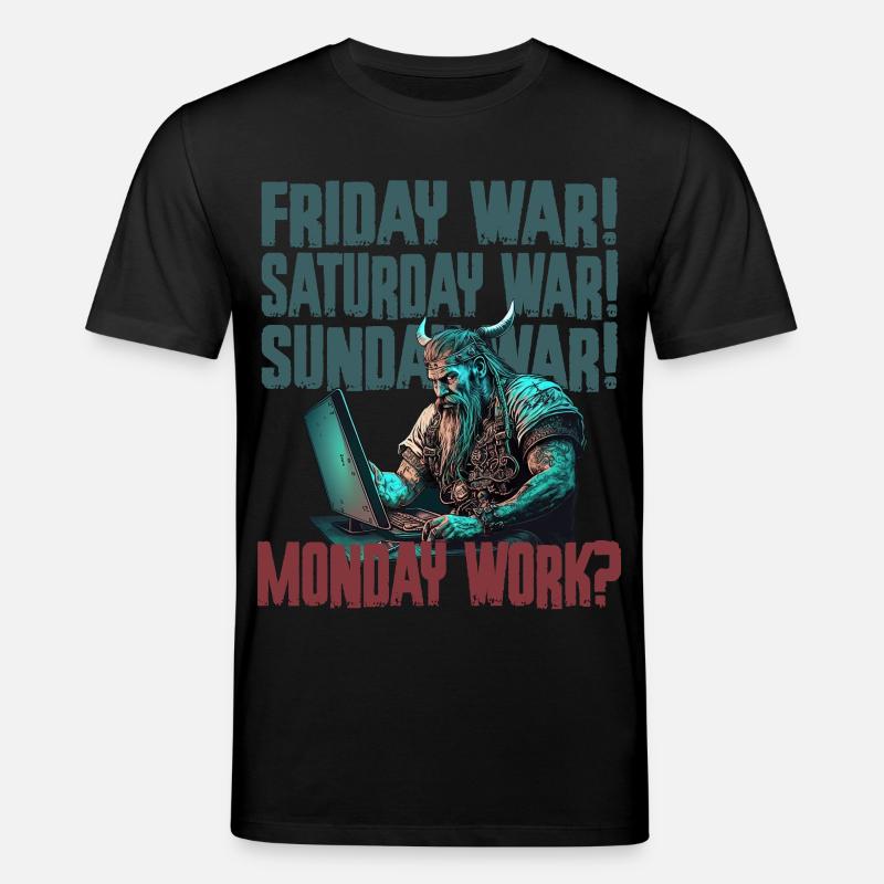 Monday work Programming Vikings - Stanley/Stella CREATOR Unisex Organic T-Shirt - black