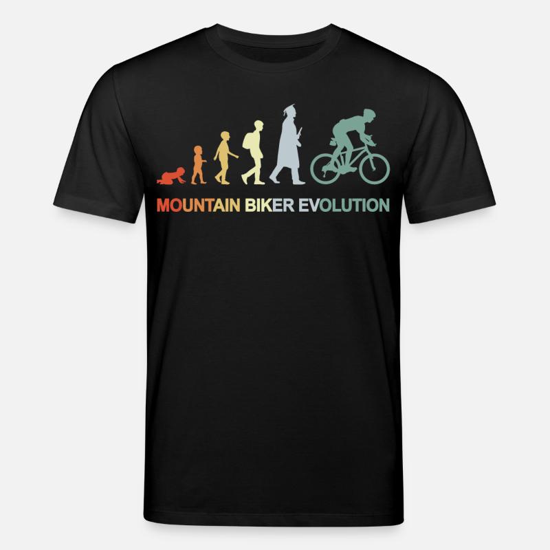 Mountain Biker Evolution - Stanley/Stella CREATOR Unisex Organic T-Shirt - black