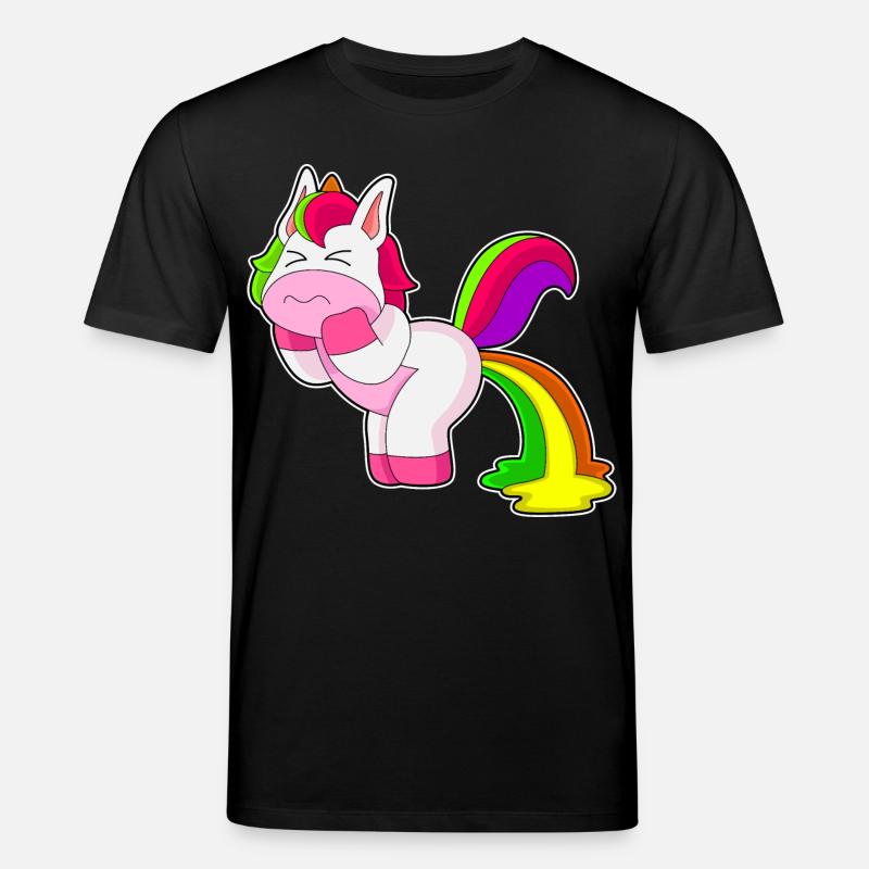 Einhorn Regenbogen - Stanley/Stella Unisex Bio-T-Shirt CREATOR  - Schwarz