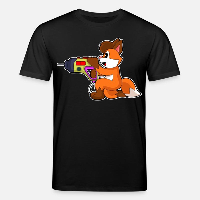 Fuchs Handwerker Bohrmaschine - Stanley/Stella Unisex Bio-T-Shirt CREATOR  - Schwarz