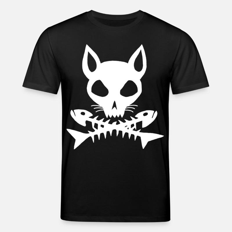 Weißer Katzenschädel - Stanley/Stella Unisex Bio-T-Shirt CREATOR  - Schwarz