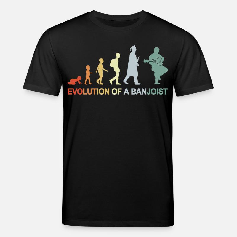 Banjo Player Evolution - Stanley/Stella CREATOR Unisex Organic T-Shirt - black