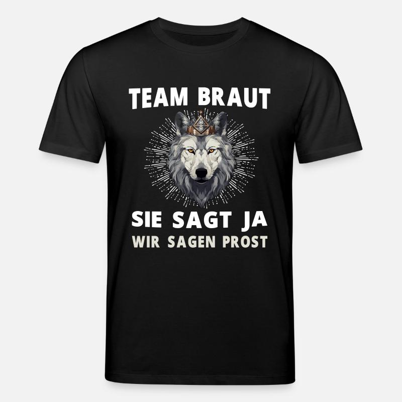 Hochzeit Junggesellenabschied Wolf Braut Bräutigam - Stanley/Stella Unisex Bio-T-Shirt CREATOR  - Schwarz