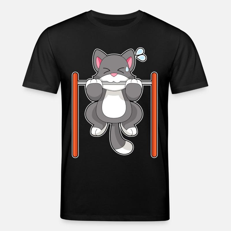 Cat Bodybuilder Pull-ups Bodybuilding - Stanley/Stella CREATOR Unisex Organic T-Shirt - black
