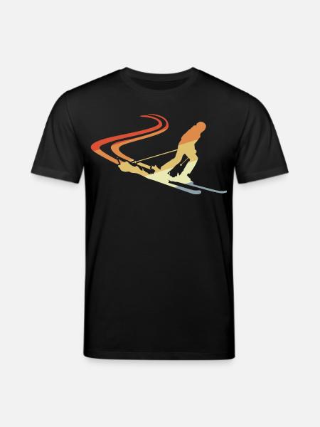 Funny Skier Drawing - Stanley/Stella CREATOR Unisex Organic T-Shirt - black