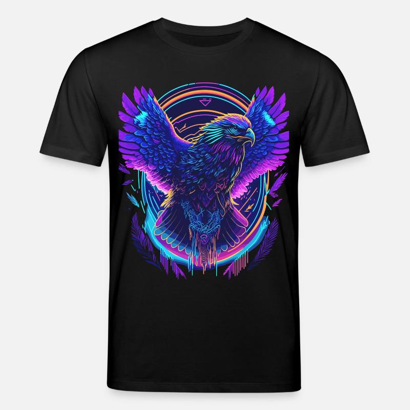 Fliegender Adler Synthwave - Stanley/Stella Unisex Bio-T-Shirt CREATOR  - Schwarz