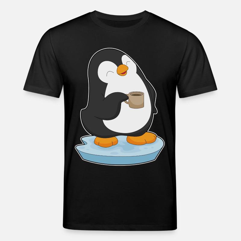 Pinguin Kaffee Tasse - Stanley/Stella Unisex Bio-T-Shirt CREATOR  - Schwarz