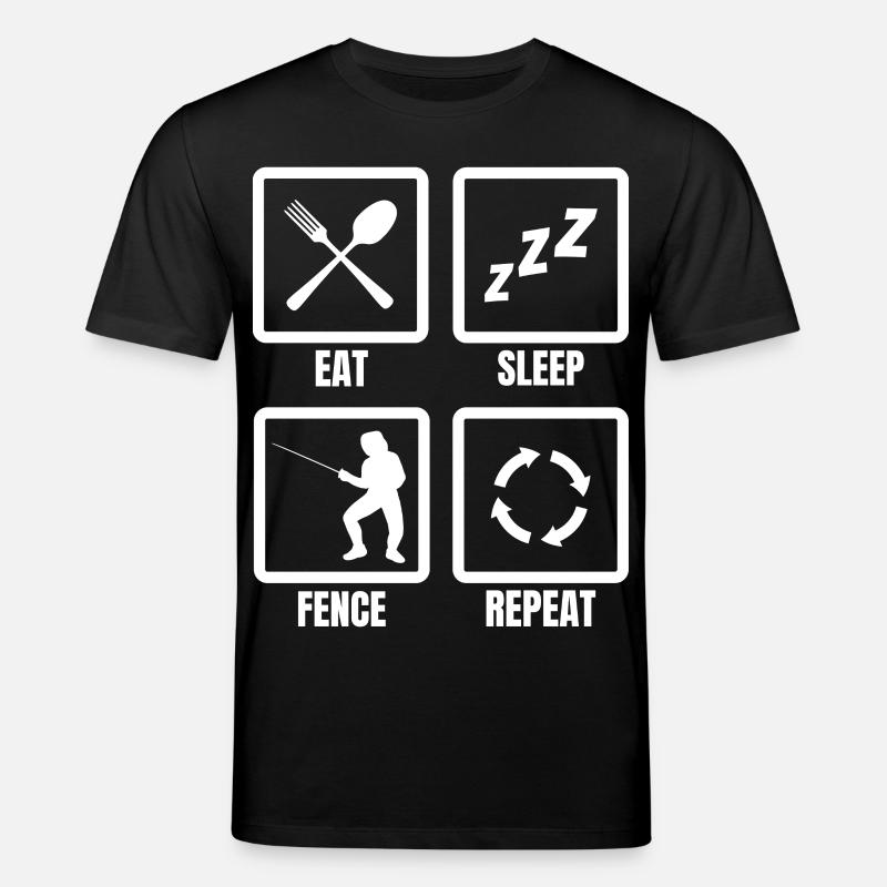 Manger Sommeil Clôture Répéter - T-shirt bio CREATOR Stanley/Stella Unisexe - noir