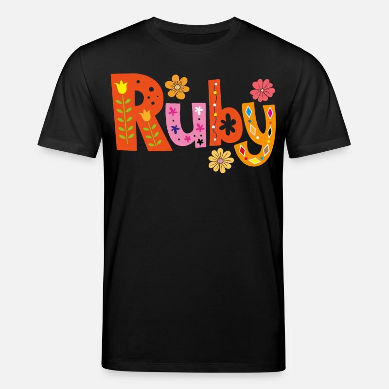Personalisierter Ruby-Name - Stanley/Stella Unisex Bio-T-Shirt CREATOR  - Schwarz