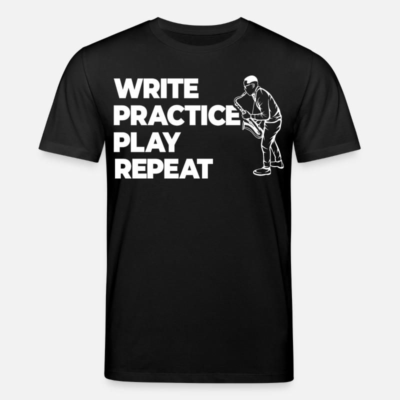 Writing, practicing, playing, repeating - Stanley/Stella CREATOR Unisex Organic T-Shirt - black