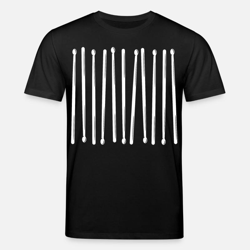 Drumsticks Vertical Pattern - Stanley/Stella CREATOR Unisex Organic T-Shirt - black