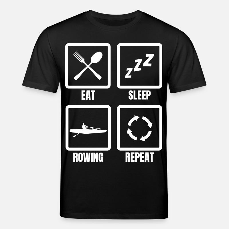Manger, dormir, ramer, répéter - T-shirt bio CREATOR Stanley/Stella Unisexe - noir